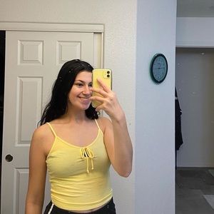 Yellow cropped tank top